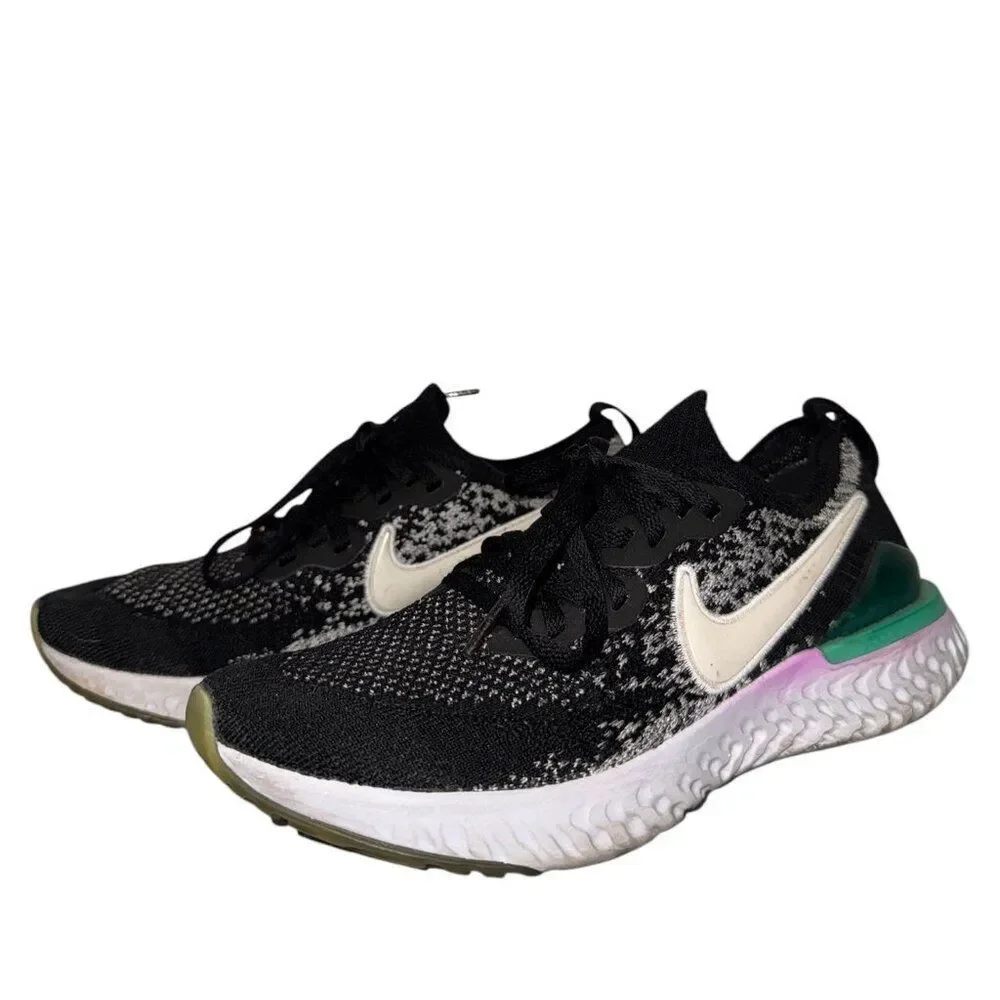 Nike Epic React Flyknit 2 GS Oreo Sneakers Kids 7Y AQ3244 Running Shoes Sports